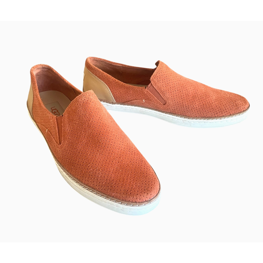 UGG Adley Women's Size US 10/41 Orange Suede Perforated Leather Slip-On Sneakers
